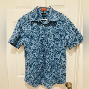 NWOT St. John’s Bay size L Comfort Flex Blue Floral Men's Shirt